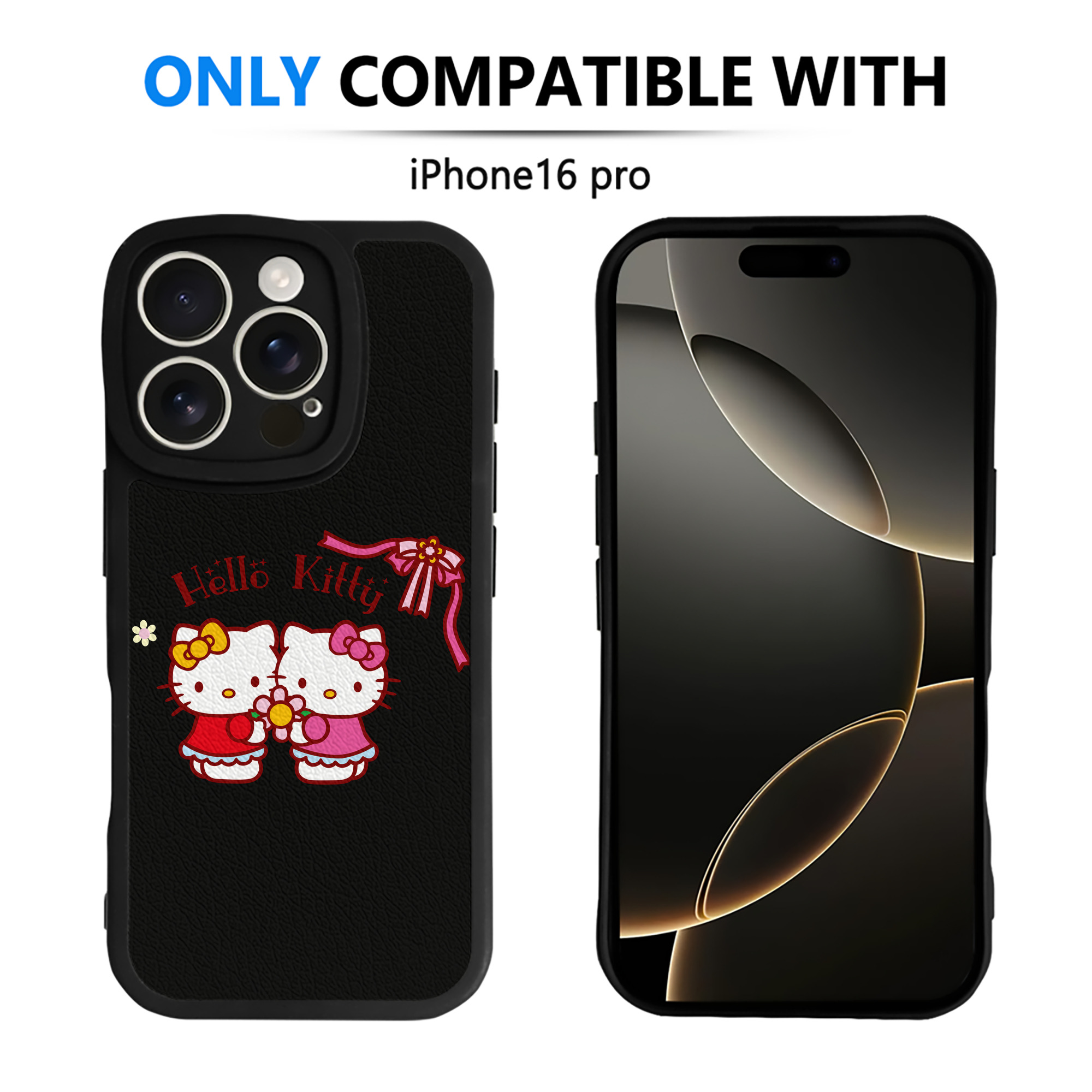 （画像用） Hello Kitty ハローキティ 【iPhone 16シリーズ対応】シリコンスマホケース（レザー調） 材質：シリコン